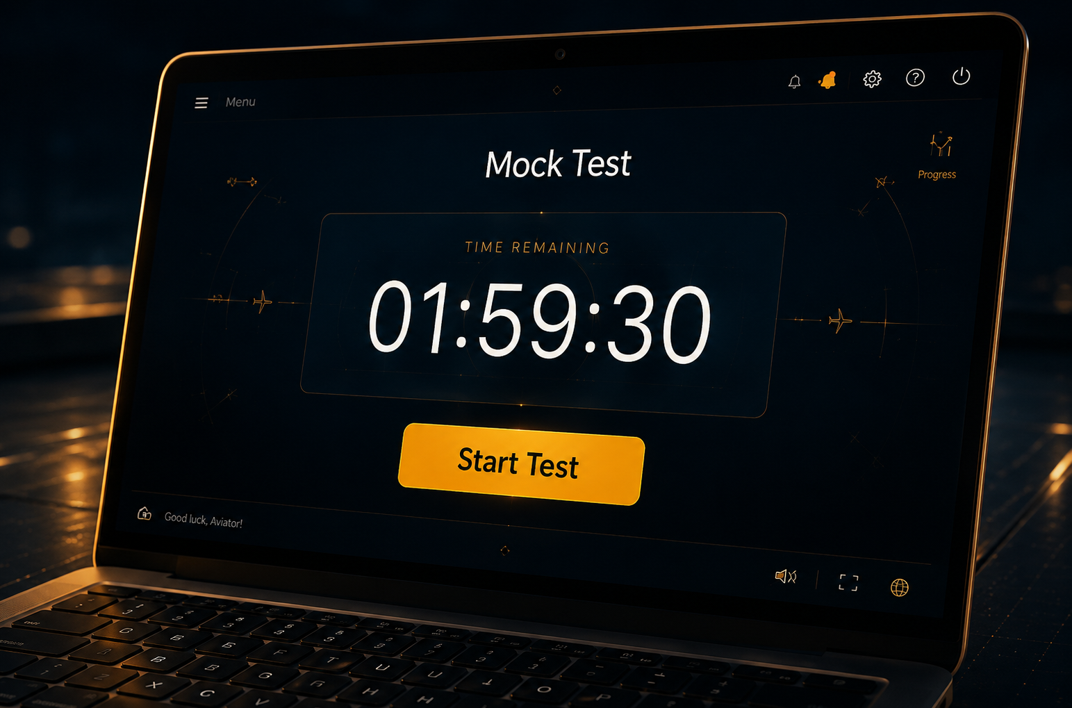 Real exam-like mock test timer preview